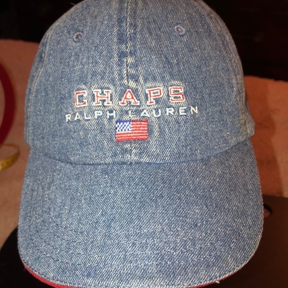 Chaps Ralph Lauren light blue denim adjustable baseball cap - Picture 7 of 7